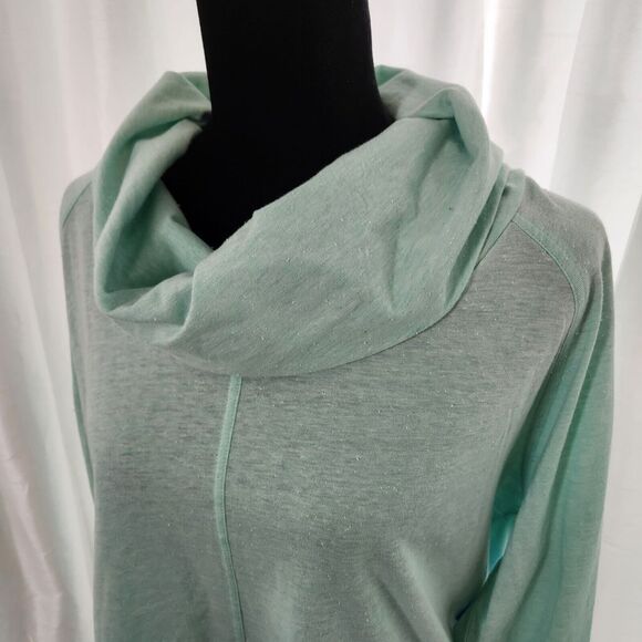 NEW COLUMBIA Womens Knick Beach Pullover Cowl Neck Sweater Mint Green Size XL - Picture 2 of 10